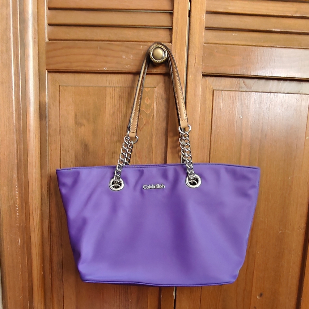 Used Calvin Klein Purple Chain-Link Tote
